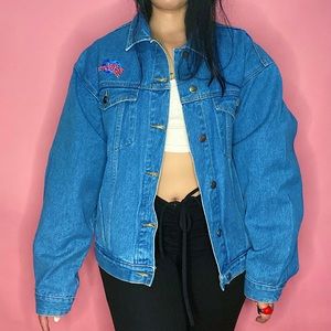 vintage 80s planet hollywood denim jacket
